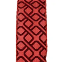 2.5" x 10YD Brick Red with Flocked Geometric Pattern | YT