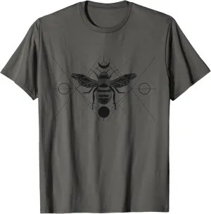 Bee Geometric Art Pattern Insect Tattoo Beekeeper Gift T-Shirt