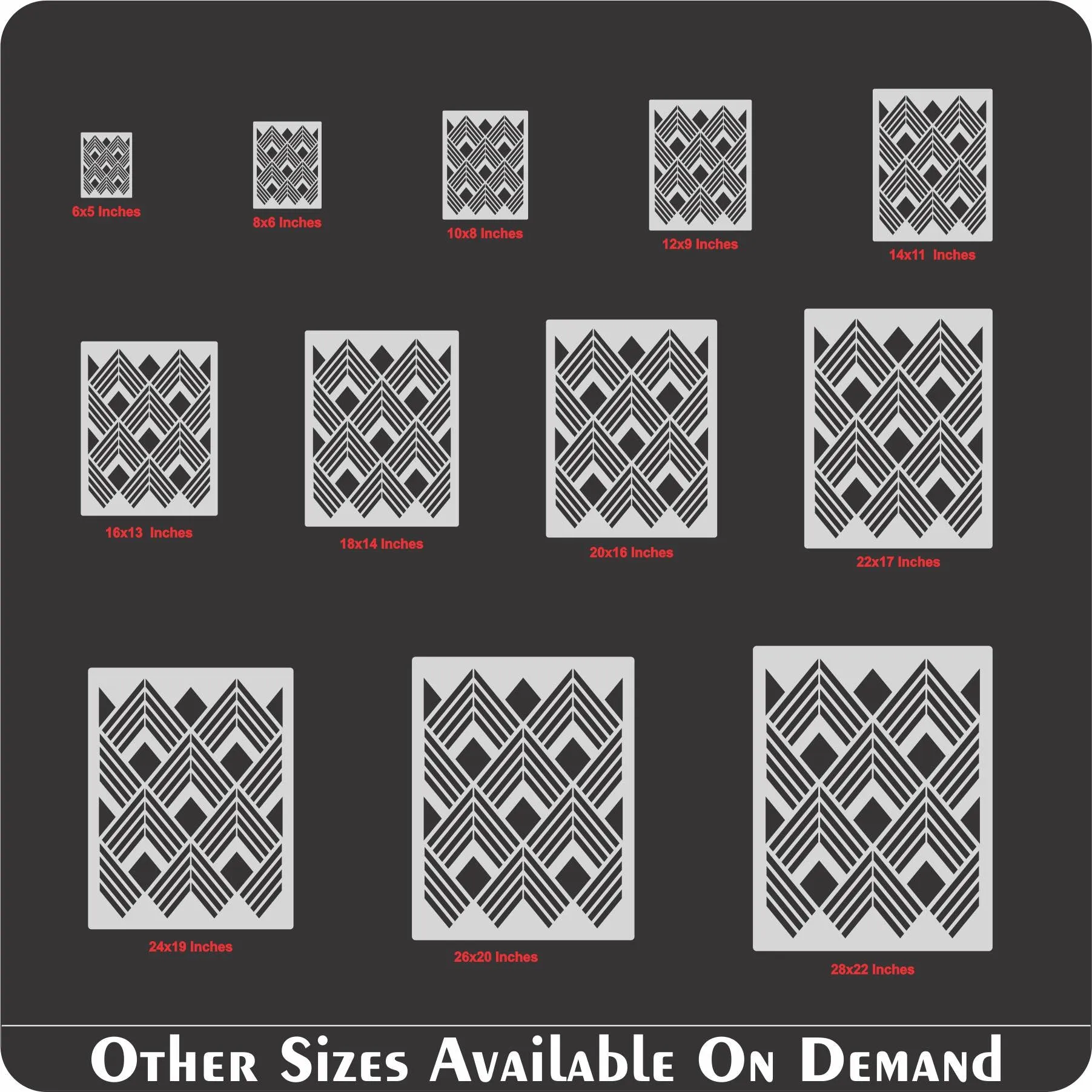 Geomatric Pattern Stencil For Canvas And Wall Painting. ID #510