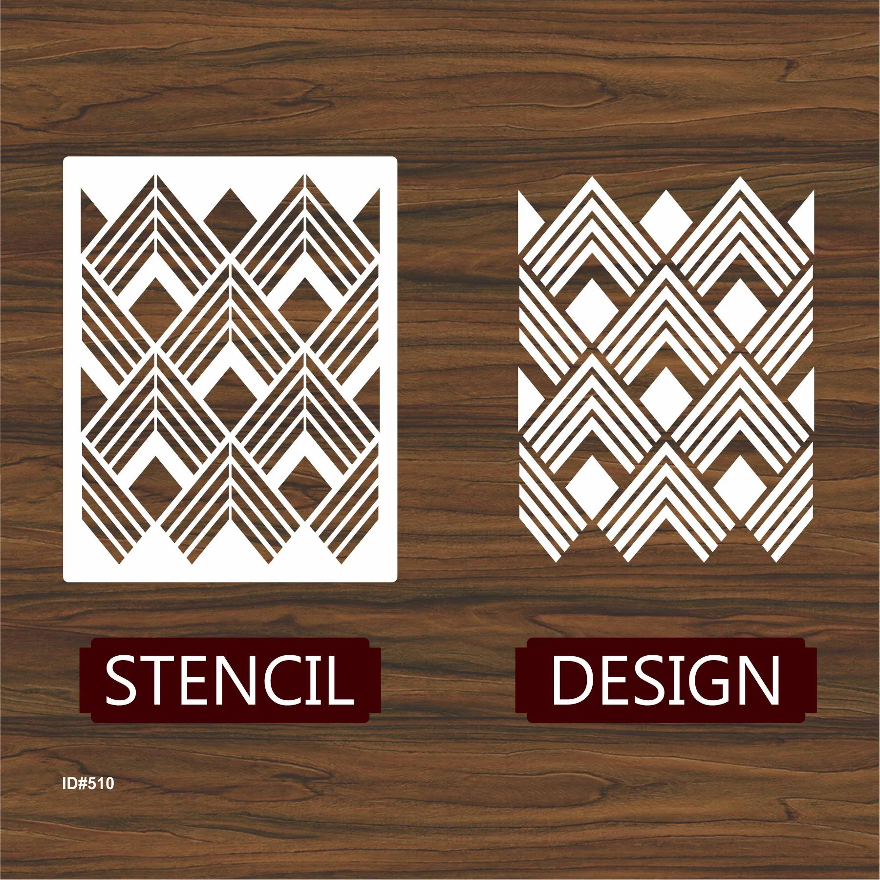 Geomatric Pattern Stencil For Canvas And Wall Painting. ID #510