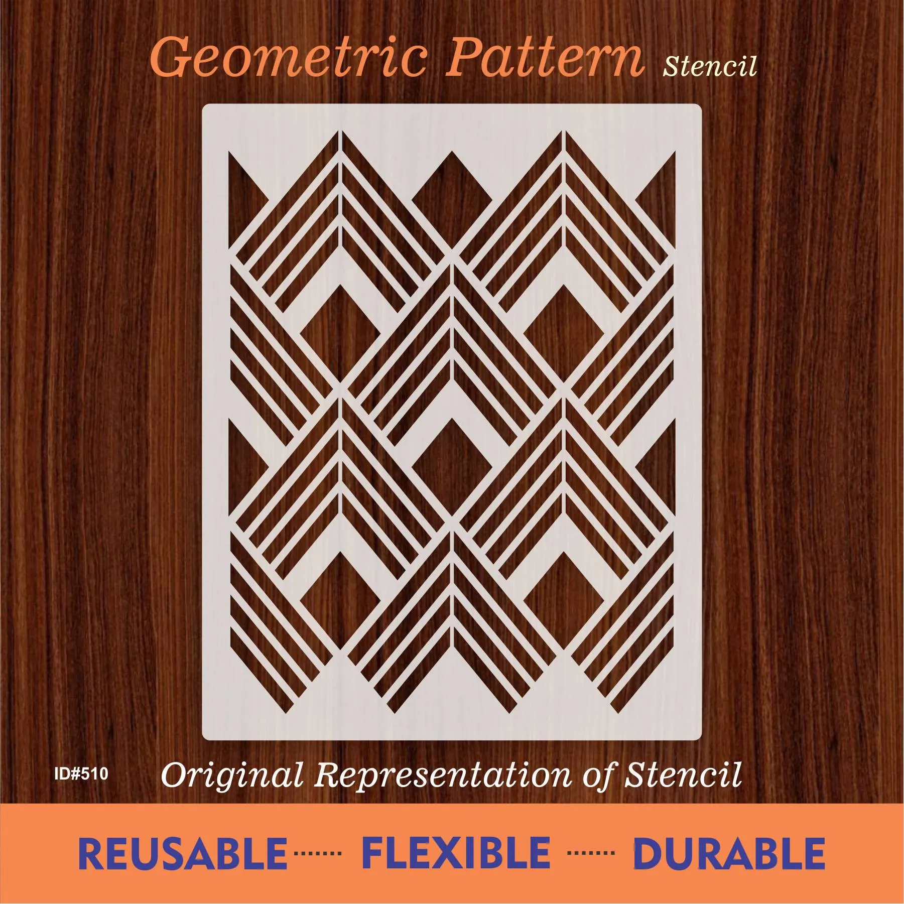 Geomatric Pattern Stencil For Canvas And Wall Painting. ID #510