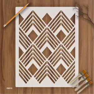 Geomatric Pattern Stencil For Canvas And Wall Painting. ID #510