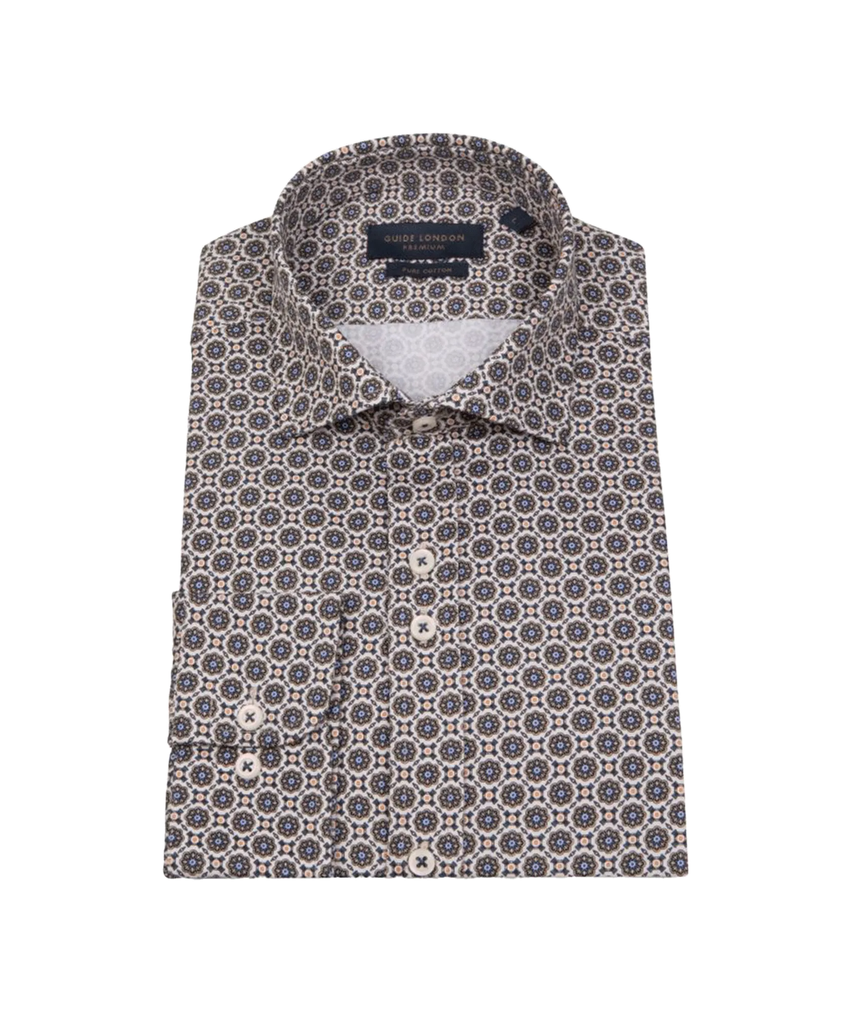 Geometric Pattern Cotton Shirt - Multi