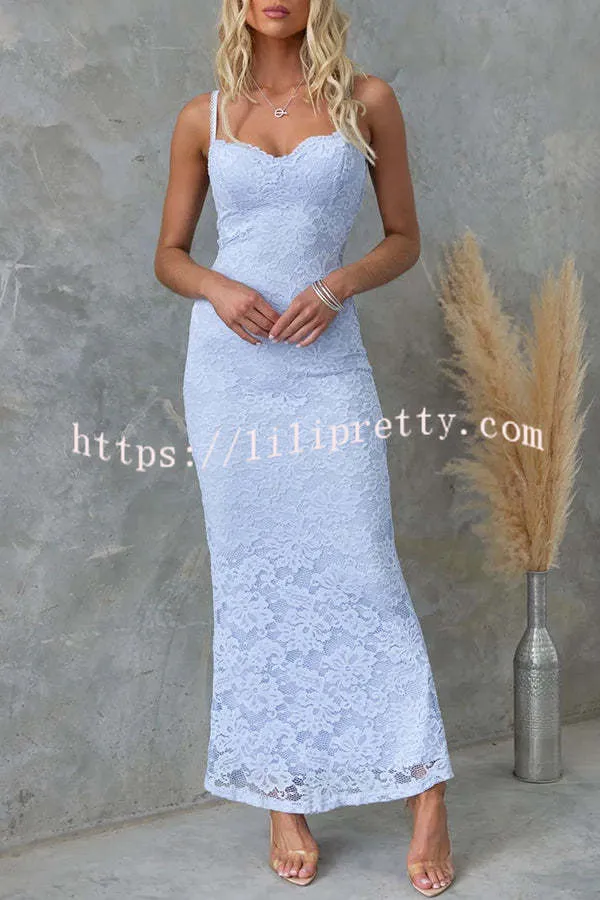 Gorgeous Curve Lace Material Adjustable Straps Stretch Maxi Dress