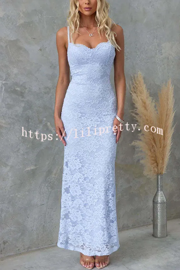 Gorgeous Curve Lace Material Adjustable Straps Stretch Maxi Dress