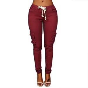 LINGMIN Women's Casaul Stretchy Pull-on Waist Skinny Solid Color Slim Leg Leggings Pants