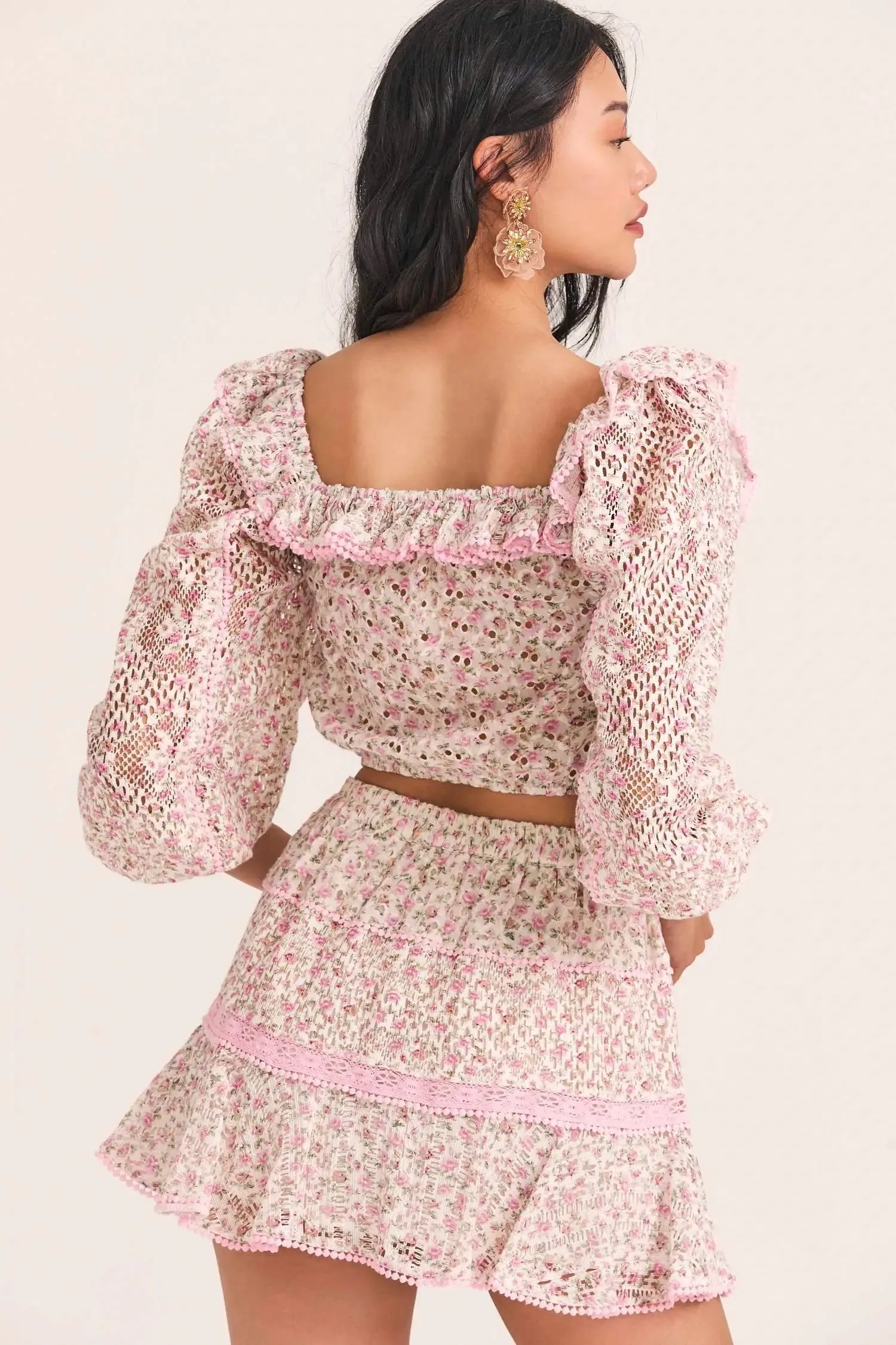 Love Shack Fancy - Dorabella rop top in Petunia Pink