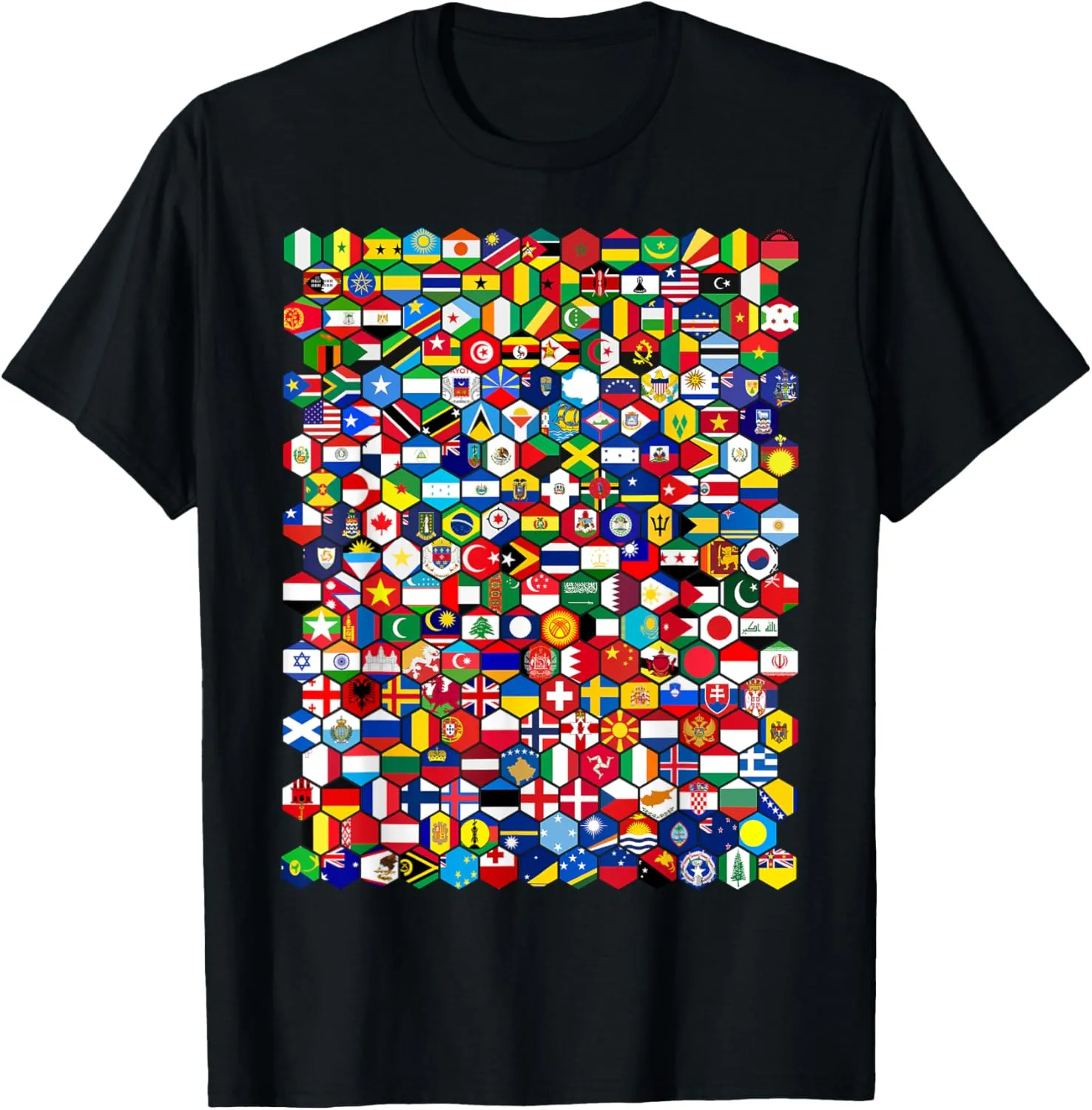 World Flags in Hexagonal Pattern, national flags Tee T-Shirt
